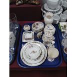 Aynsley "Wild Tudor", Minton "Haddon Hall", Coalport "Harmony" and G. D. R ceramics:- One Tray