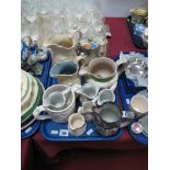 A Collection of Mostly XIX Century Relief Moulded Jugs, twin handled mug etc, included ironstone