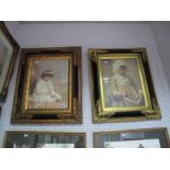 Two "Old Master" Prints, in gilt and ebonised frames.