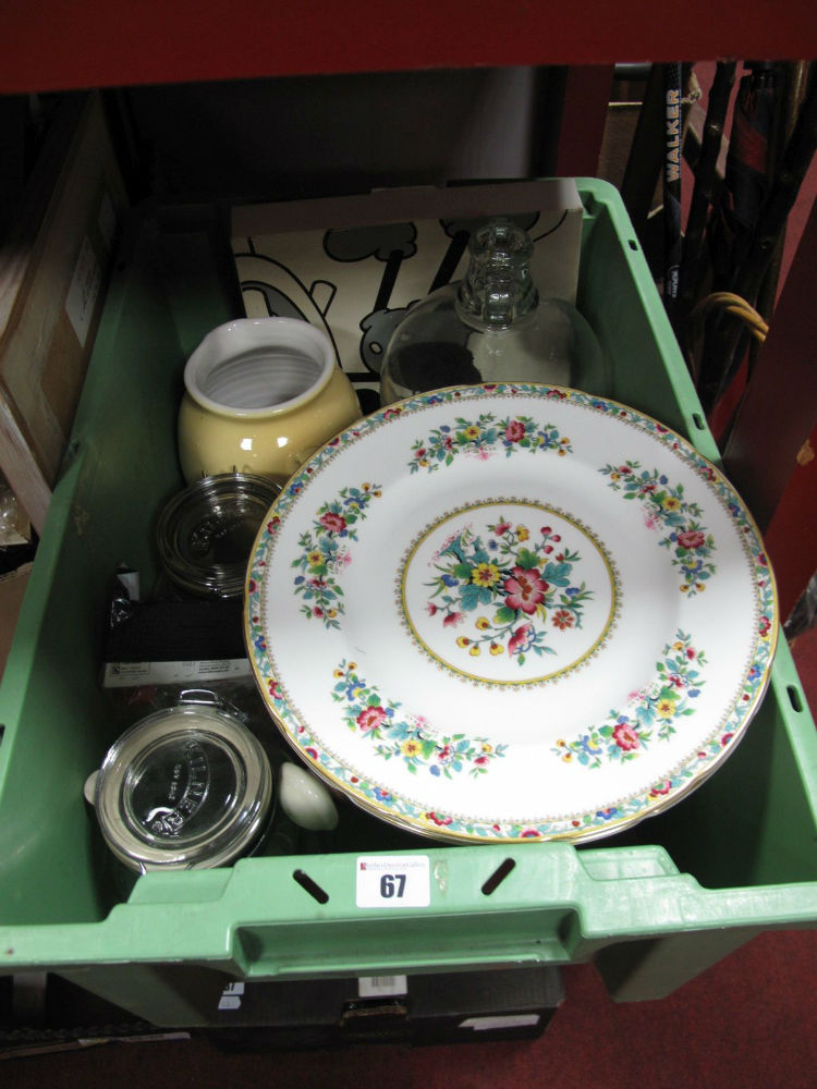 A Wedgwood Pail, Lovatts jug, Coalport "Ming Rose" and Disney plate, picture frames, etc:- Two