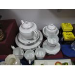 Royal Worcester "Classic Platinum" Dinner Ware, of twenty-three pieces, including teapot.
