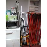 A Black and Decker 3-Way Aluminium Ladder, sack barrow, and a Coopers 4-way safety ladder. (3)