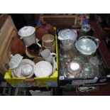 A Collection of Modern Pyrex, storage jars, bowls, ramekins, utensil jars, storage pots, chopping