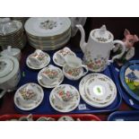 Aynsley Cottage Garden Coffee Cups and Saucers, coffee pot, jug etc :- One Tray