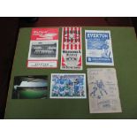 Everton Programmes, 1945-6 at Chesterfield (grubby), vs. Sheffield United 47-8 and aways 45-6 (pin