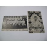 Postcards, Derby County black and white team group Edwardian period, together with another of