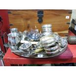A Mixed Lot of Platedware, including wine bottle coasters, tumblers, cruet sets, together with a