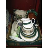 Part St Michael Dinner service, quantity of Masons ware, leaf moulded dish, pipes, etc:- One Box