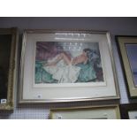 After W. Russell-Flint, "Reclining Nude", Limited Edition Colour Print, 327/850, with blindstamp,