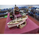 A Fibre Glass and Wood Constructed Radio Controlled Fishing Smack "H96" Helen", fitted with electric