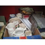 "BR" Studio Bowl, D'Amapios bowl, jugs, glass dish, etc:- One Box