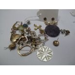 Earrings, heart shape locket pendant, etc.