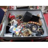 A Mixed Lot of Assorted Costume Jewellery, including beads, bangles, earrings,, etc:- One Box