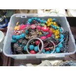 A Mixed Lot of Assorted Costume Jewellery, including beads, bangles, etc:- One Box