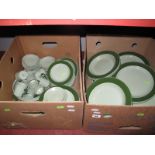 A Wedgwood Celadon Pattern Dinner Service, of approximately sixty pieces :- Two Boxes