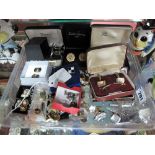 A Large Mixed Lot of Gent's Cufflinks, including marcasite "J" examples, one Georg Jensen, with