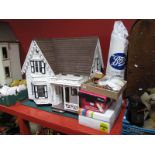 A Room Double Fronted Dolls House, with access from rear. Wood construction, finished in white