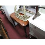 A XIX Century Mahogany Desk, with low back, button handles to twin drawers on turned legs, 99cms
