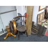 A XIX Century Iron Bedroom Firegrate and Accessories.