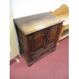 A Titchmarsh & Goodwin Style TV Cabinet, having twin doors over single drawer, on bracket feet.