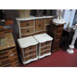 A Painted and Mahogany Style Serpentine Shaped Chest of Drawers, with central drawer, four