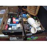 Burago, Maisto, Corgi, Avon, Jaguar and other Toy Vehicles, lamp, ice bucket, etc:- Two boxes