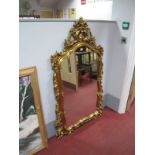 Large Shaped Wall Mirror in Gilt Frame.