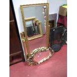 Four Gilt Effect Framed Wall Mirrors, varying designs including Rococo influenced. (4)