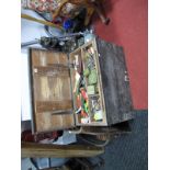 An Early XX Century Painted Pine Tool Chest and Contents.