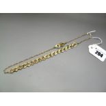 A 9ct Gold Necklace, of geometric design, to snap clasp (possibly converted from a bracelet).