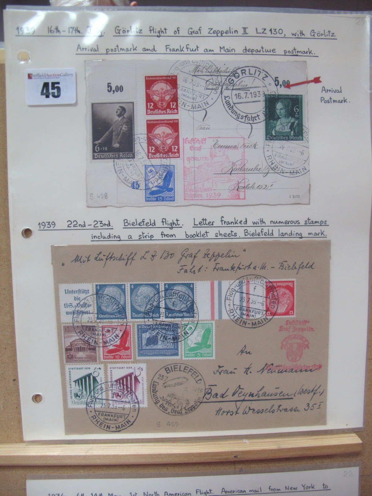 Two Flown Graf Zeppelin II LZ-130 Flown Cover and Card. 1939 16th-17th July Gorlitz Flight,