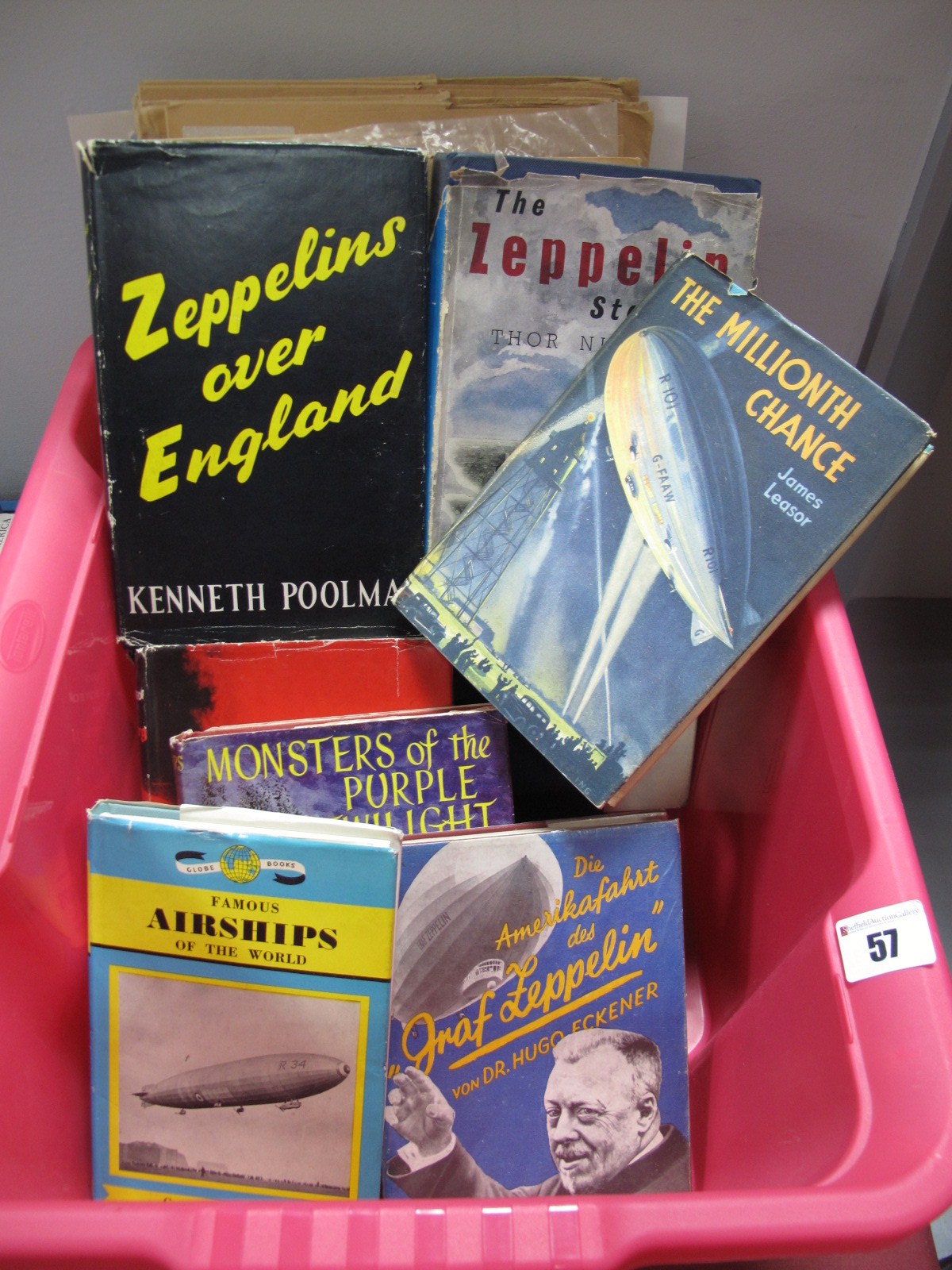 Eleven Zeppelin Related Books and Jouranls, including 'Ships in the Sky' by John Toland, '