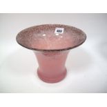 A Size VII Shape GC Vase, mottled pink with purple and aventurine rim, 15.3cms high.