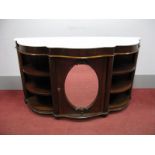 A XIX Century Serpentine Shaped Rosewood Credenza, with marble top and moulded edge, central door