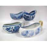 A XIX Century Chinese Porcelain Bordaloue, blue and white painted with flowering plants and rockwork