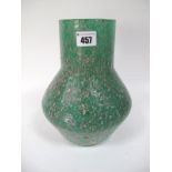 A Size VI+ Shape B Paisley Shawl Vase, lustred green and white swirl design, 24.5cms high.