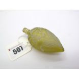 A Late XIX Century White Overlaid Yellow Ground Cut Glass Scent Flask, in the manner of Thomas Webb,
