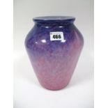 A Size VI Shape F.42B Vase, with intermittent drawn up pink whorls on a lavender and pink mottled