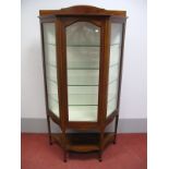 An Edwardian Inlaid Mahogany Display Cabinet, with low shaped back, angular front, four tapering