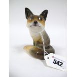 A Royal Doulton China Figure of a Seated Fox, HN147, printed, impressed and painted marks to the