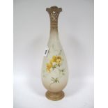 A Late XIX Century Ernst Wahliss Vienna Pottery Vase, of elongated ovoid form, painted and gilt with