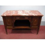 A Late XIX Century James Shoolbred & Co Mahogany Inlaid Washstand, with rectangular marble top and