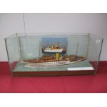 A Well Built Kit Based Model of The Royal Danish Yacht 'Dannebrog', overall length 80cms, in glass