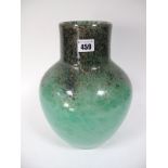 A Size IV+ Shape N Baluster Vase, predominantly mottled green with aventurine and black to the neck,