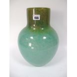 A Size IV+ Shape N Baluster Vase, mottled turquoise blue to the body and aventurine and green to the