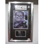 A Framed Empire Strikes Back Montage- Chewbacca, signed Peter Mayhew with certificate of