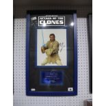 A Framed Star Wars Attack of the Clones Montage- Obi-Wan Kenobi, signed Ewen McGregor with