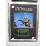 A Framed Star Wars return of the Jedi Montage- Boba Fett, signed by Jeremy Bullock with