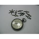 A Hallmarked Silver Cased Openface Chronograph Pocketwatch, G. Aaronson Manchester, together with