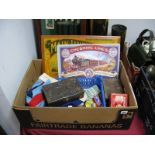Small Advertising Items, and packaging, plus two reproduction adverts:- One Box